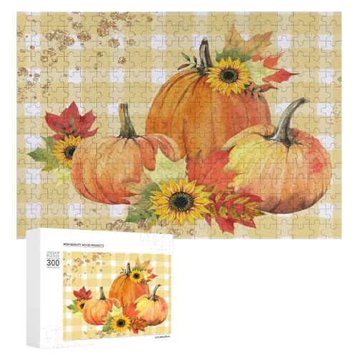 Puzzles für Erwachsene, 300 Teile, Herbst-Sonnenblumen, Kürbisse, Puzzle, Spaß, Familie, herausforderndes Puzzle-Spiel von Niapessel