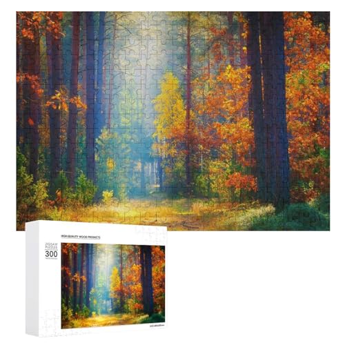 Puzzles für Erwachsene, 300 Teile, Herbstwald, Sonnenlicht, Puzzle, Spaß, Familie, herausforderndes Puzzle-Spiel von Niapessel