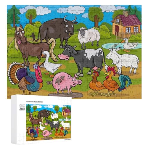 Puzzles für Erwachsene, 300 Teile, niedliche Bauernhoftiere, Puzzle, Spaß, Familie, herausforderndes Puzzle-Spiel von Niapessel