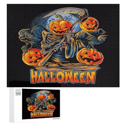 Puzzles für Erwachsene, 500 Teile, Halloween-Kürbis-Puzzle, Spaß, Familie, herausforderndes Puzzle-Spiel von Niapessel