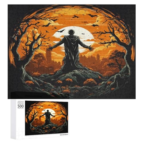 Puzzles für Erwachsene, 500 Teile, Halloween-Skelett-Puzzle, Spaß, Familie, herausforderndes Puzzle-Spiel von Niapessel