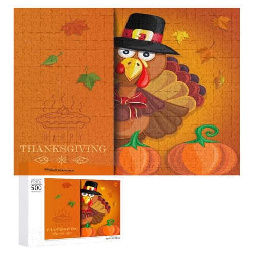 Puzzles für Erwachsene, 500 Teile, Thanksgiving-Cartoon-Truthahn-Puzzle, Spaß, Familie, herausfordernde Puzzle-Spiel von Niapessel