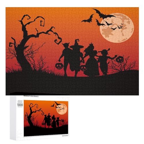 Puzzles für Erwachsene 1000 Teile, Halloween Jigsaw Puzzle Spaß Familie Herausfordernde Puzzles Puzzlespiel von Niapessel