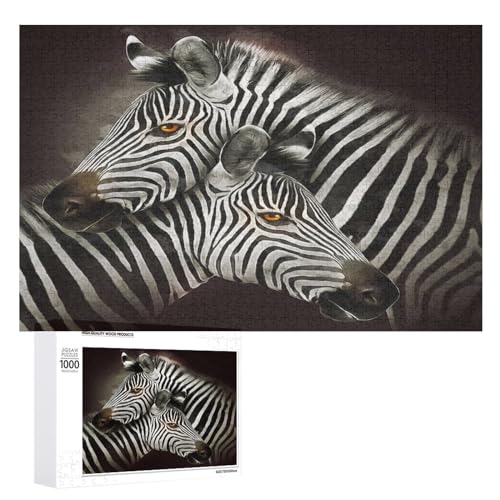 Puzzles für Erwachsene 1000 Teile, Modernes Zebra-Ölgemälde-Puzzle, Spaß, Familie, herausforderndes Puzzlespiel von Niapessel