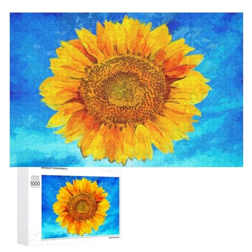 Puzzles für Erwachsene 1000 Teile, Sonnenblume Van-Gogh Stil Jigsaw Puzzle Spaß Familie Herausfordernde Puzzles Puzzlespiel von Niapessel