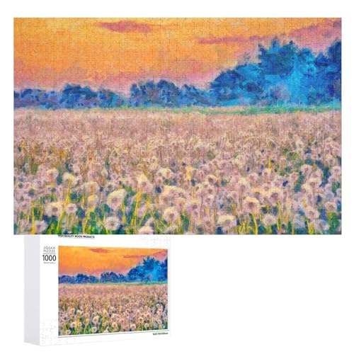 Puzzles für Erwachsene 1000 Teile Sommer Wiese Landschaft Malerei Jigsaw Puzzle Spaß Familie Herausfordernde Puzzles Puzzlespiel von Niapessel