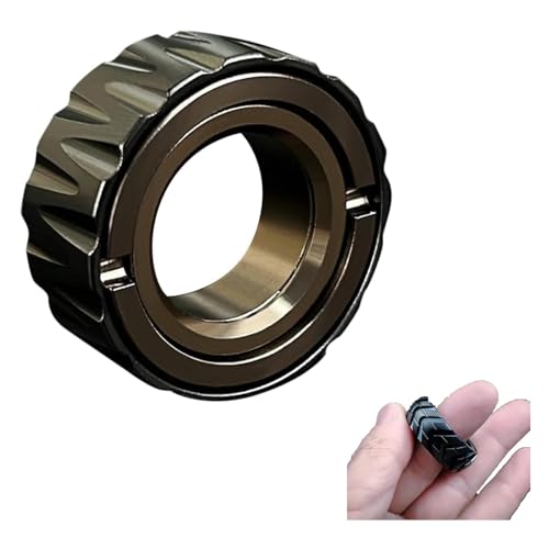 Doppelfunktions-Edelstahl-Motorrad-Reifen, Fidget-Ringe, Angstspielzeug, Angstabbau-Ring, Spielzeug, Fidget-Spinner-Ring, Herren, Fidget-Spielzeug (B) von Niblido