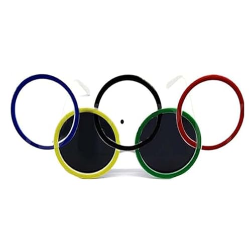 Olympische Sonnenbrille – 2024 Olympische Ringbrille, Olympische Fünf-Ring-Partybrille, olympische Ringe, Sonnenbrille, Sport-Party-Dekorationen, Spiel-Sport-Papierbrille für Sommersportaktivitäten, von Niblido