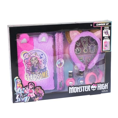 Nice Group - Monster High Clawdeen Set, Notiztagebuch mit Stirnband, Nagellack, Paillettenarmband von Nice Group