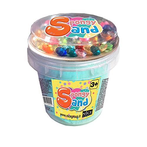 Nice Group Spongy Sand, 1 Dose mit bunten Überraschungen, mit Pailletten, Perlen oder Glitter, mehrfarbig, Einheitsgröße, 91000 von Nice Group