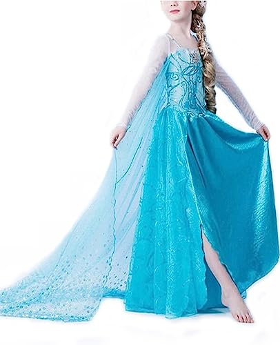 Nice Sport - Kleid der Eiskönigin Kinder – Kostüm Prinzessin Frozen – Kostüm Mädchen Karneval Geburtstag – Elsa (110 (3 Jahre – 4 Jahre)) von Nice sport