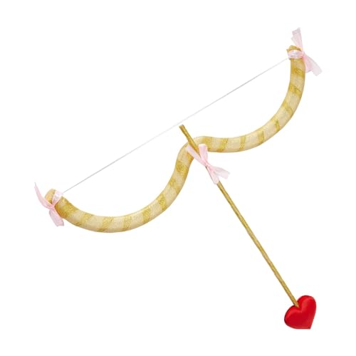 Cupid Mini Bow Arrow Set-Valentine's Day Red Cupid Costume Cosplay Accessories Photo Props Halloween Party Performance Supplies for Adults Kids (Golden, Small) von Niceyoeuk