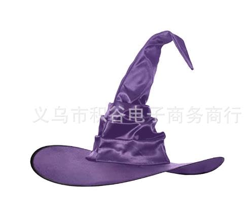 Niceyoeuk Women Halloween Wizard Hat with Folds Corner Decoration Holiday Cosplay Costume Accessory (purple, 45 * 55CM) von Niceyoeuk