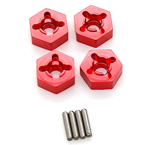 Nicfaky Metall 12 mm Combiner Radnabe Hex Adapter für 104001 1/10 RC Auto Upgrade Teile Zubehör, rot von Nicfaky