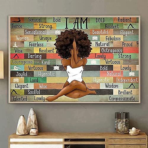 Lustiges Puzzles I Am Afrokönigin Meditationsposter Schwarze Frau Poster Afrikanische Amerikanische Holzpuzzle für Erwachsene Kinder Spielzeug Geschenk Unterhaltung Requisiten 1000 Teile Puzzles von Nichpedr