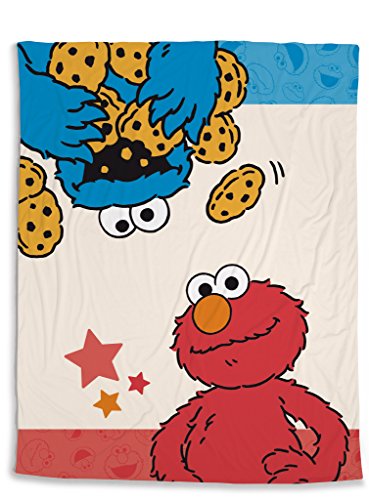 NICI 41978 Sesamstraße Fleecedecke Krümelmonster und Elmo, Rot, 125 x 160cm von NICI