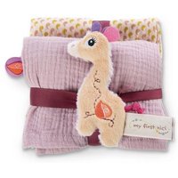 NICI 48045 Mulltuch 2er Set mit Greifling Giraffe Sasuma 11 cm von Nici