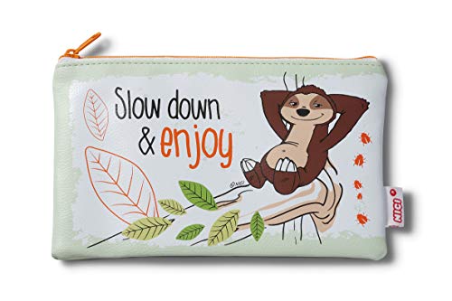 NICI 43476 Mäppchen Hang Gang, flach, 20x13cm Slow down., Cartoon, beige von NICI