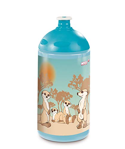 NICI 45441 Trinkflasche, Erdmännchen-Familie, 0,5l, blau von NICI