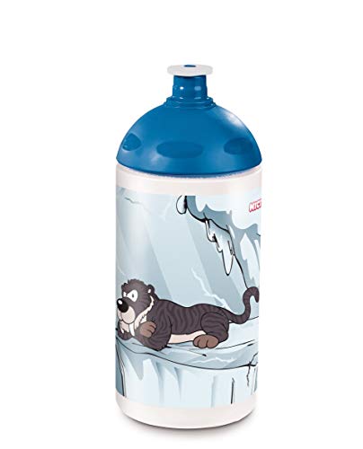 NICI 45463 Trinkflasche, Stone Age Friends, 0,5l, blau/weiß von NICI