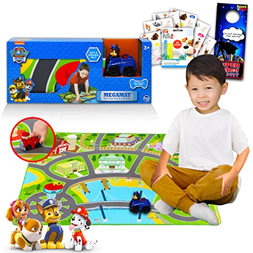 Paw Patrol Mega Matte mit Fahrzeug-Set für Kinder - Bundle mit Paw Patrol Spielmatte mit Fahrzeug, Aufklebern und mehr (Paw Patrol Spielmatten) von Nick Shop