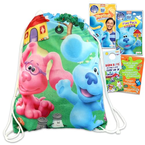 Blue's Clues Reisetaschen-Set – 4er-Pack Blue's Clues Aktivitätsset mit Blue's Clues Cinch-Tasche, Aufklebern, Malvorlagen und mehr für Kinder, Jungen, Mädchen | Blue's Clues Reise-Set von Nickelodeon