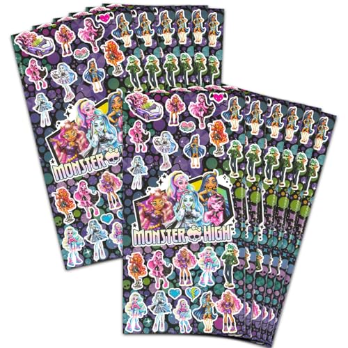 Monster High Partyzubehör für Jungen und Mädchen, 12 Stück, Monster High-Stickerbögen für Kindergeburtstag, Partytüten, Partyzubehör-Set von Nickelodeon