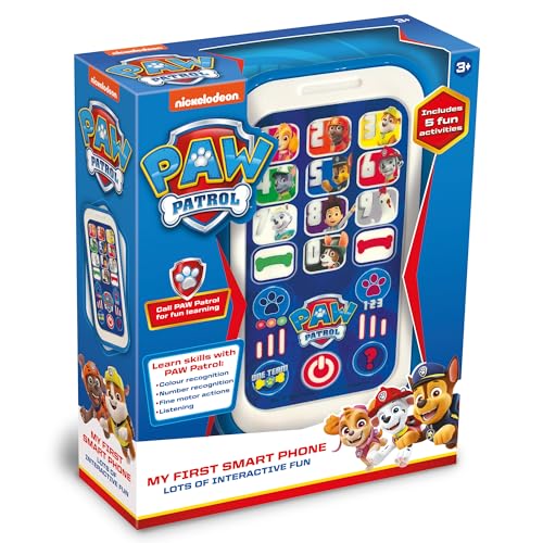 Nickelodeon Paw Patrol PAW01 Smartphone-Spielzeug, hilft Kindern, Erkennung, Hören und Feinmotorik zu entwickeln, mit 4 lustigen interaktiven Aktivitäten, ab 3 Jahren, blau, My First Smart Phone von Nickelodeon