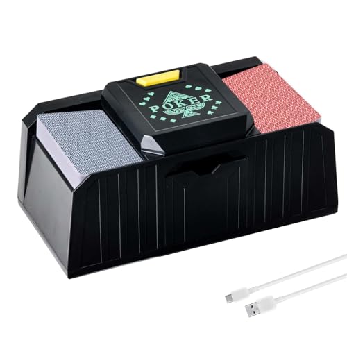 Nicoone Automatischer Kartenmischer, 2 Decks, UNO-Kartenmischmaschine, batteriebetrieben/USB-Aufladung, elektronisches Casino-Pokerkarten-Mixen von Nicoone