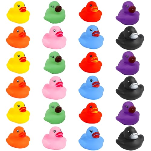 Gummienten, 24 Stück Rubber Duck In 8 Farben, Quietscheente Badespielzeug Für Kinder, Badewannenspielzeug Für Farbenlernen Und Sensorik, Badeente Ideal Für Geburtstagsfeiern Und Poolspiel Gummienten, 24 Stück Rubber Duck In 8 Farben, Quietscheente Badespielzeug Für Kinder, Badewannenspielzeug Für Farbenlernen Und Sensorik, Badeente Ideal Für Geburtstagsfeiern Und Poolspiel von NieYat