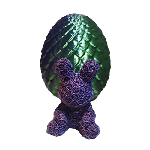 Niesel 3D-Kristall-Kaninchen mit Ei, 3D-gedrucktes Kaninchen-Ei mit Kaninchen im Inneren,Voll bewegliches Kaninchen Kristallkaninchen im Ei | 3D-Gedruckter beweglicher Kristallhase für Kinder und von Niesel