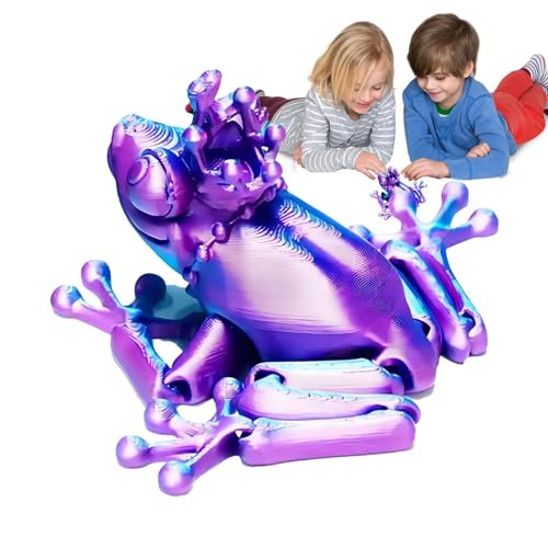 Niesel 3D-gedrucktes bewegliches Spielzeug,3D-gedrucktes Spielzeug Frosch | Zappelfrosch 3D gedruckt | Zappelspielzeug für Erwachsene, drehbares Gelenkspielzeug, Froschspielzeug mit beweglichen von Niesel