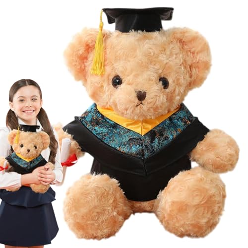 Niesel Abschlussbär, Abschlussbär Plüsch | Sammlerpuppe Soft Throw Pillow,Graduation Bear Plüschpuppe mit Kleidung und Naptime Stofftier für eine Freundin Home School Party von Niesel