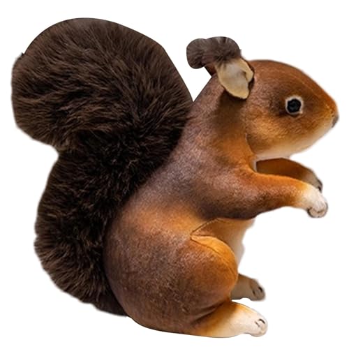 Niesel Eichhörnchen Stofftier, Eichhörnchen Plüsch | 25 cm großes ausgestopftes weiches Eichhörnchen-Plüschtier | Gefüllte Begleitspielzeuge, realistische Tierplüschtiere, Plüschkissen für Schulpreise von Niesel