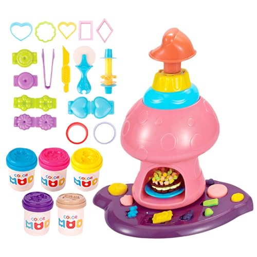 Niesel Farbteig-Spielzeug, Spiel-Farbteig-Sets | Modelliermasse-Teigwerkzeuge - Küche Nudelmaschine Rollenspiel Nudelmaschine Buntes Teigspielzeug Kunsthandwerk für Kinder ab 3 Jahren von Niesel