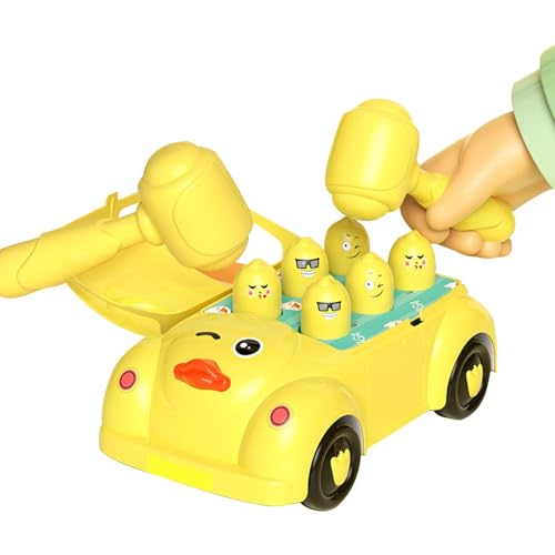 Niesel Whack Mole Game, Mole Game - Trägheits-Auto-Schlagspielzeug mit Hämmern - Reibungsbetriebene Autos, Montessori-Lernspiel, Klopfspielzeug für Kinder ab 3 Jahren, fördert die Feinmotorik von Niesel