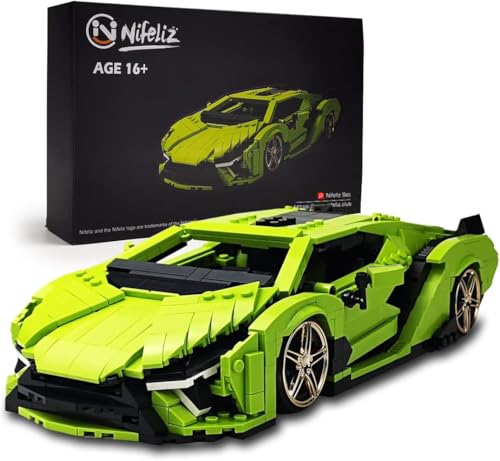 Nifeliz SHHFWU Mini SAI Sports Car MOC Building Blocks and Construction Toy, Adult Collectible Model Cars Set to Build, 1:14 Scale Sports Car Model (1133 Pcs) von Nifeliz