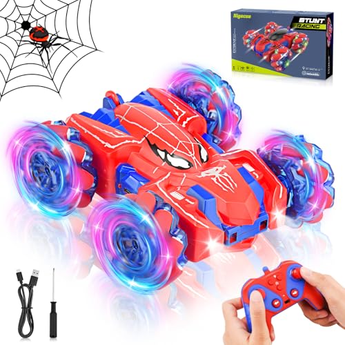 Nigecue Ferngesteuertes Auto, 2,4GHz RC Auto mit eingebautem wiederaufladbarem Akku, 360°-Drehung, Coole Lichter, Allradantrieb, 4WD RC Truck für Kinder ab 3 4 5 6 7 8 9 Jahre von Nigecue