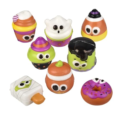 Halloween Fun Treat Micro Squish – Slow Rise Stressabbau, Fidget-Spielzeug, sensorisches Spielen, Partygeschenke, Belohnungstruhe, Süßes oder Saures – Süßigkeiten-Mais-Cupcakes, Eis am Stiel, Donuts, von Nikki's Knick Knacks