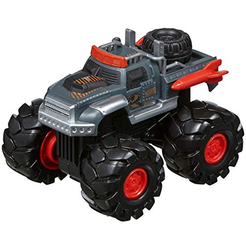 NIKKO 20176 Road Rippers Rev-Up Monsters Mad Destruction, 4x4 Offroad Monster Truck, Push & Go Spielzeugauto mit coolen Fahrzeug Details, hochwertige Räder, Auto für Kinder ab 3 Jahre, ca. 10 cm, Grau von Nikko