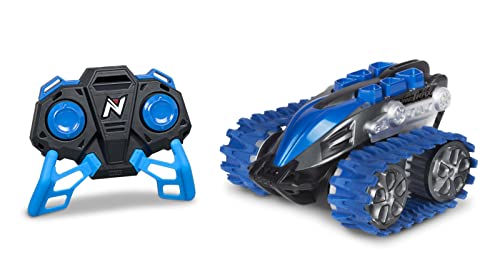 Nikko 10182 Nano Trax ferngesteuertes RC Auto, Mini Offroad Raupenfahrzeug, Kleiner Panzer mit 360° Drehungen und coolen Stunts, Spielzeugauto für Kinder ab 6 Jahren & Erwachsene, ca. 15 cm, Blau von Nikko