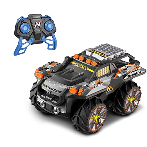 Nikko 10221 VaporizR XT Ferngesteuertes RC Auto, Offroad Fahrzeug bis 15 km/h, LiFePo4-Akku, wasserdicht, fährt auf Wasser, Schlamm und Schnee, für Kinder ab 6 Jahren & Erwachsene, ca. 30 cm, Grau von Nikko