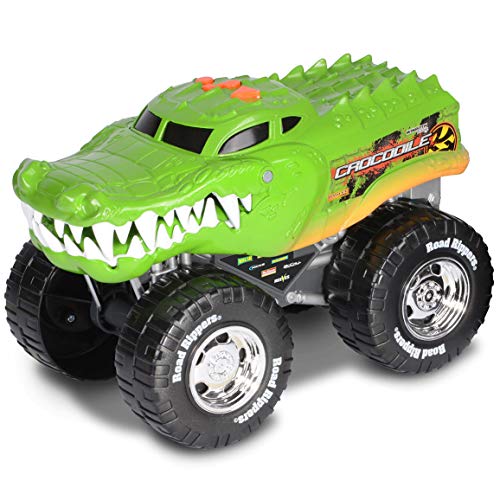 Nikko 20062 Road Rippers Wheelie Monsters Krokodil, Motorisiertes Fahrzeug mit Wheelie-Funktion, Monstertruck mit Licht und Sound Effekte, inklusive Batterien, für Kinder ab 3 Jahren, ca. 24 cm, Grün von Nikko