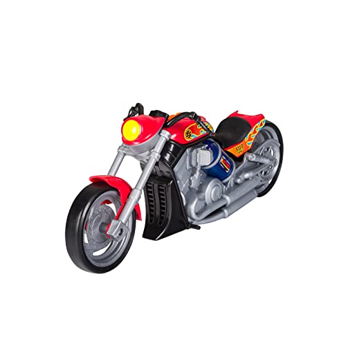 Nikko 20501 Road Rippers Nitro Burnout Chopper, Licht und Sound Effekte auf Knopfdruck, Motorengeräusche und Nitro-Tank, Motorrad inklusive Batterien, Bike für Kinder ab 3 Jahren, ca. 28 cm, Rot von Nikko