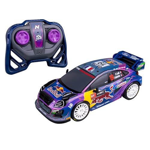 Nikko RC 10391 Night Mode M-Sport Ford Puma Hybrid #19 Loeb, Ferngesteuertes Auto mit LED Scheinwerfern, 25 cm, 2,4 GHz Fernsteuerung, 40 m Reichweite, für Kinder ab 6 Jahren, Blau von Nikko