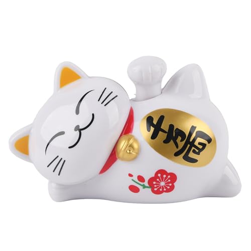 Lucky Cat - Solarbetriebene adorable Lazy Lying Waving Beckoning Fortune Lucky Cat Energiesparendes Auto Umweltzubehör(#2) von Nikou