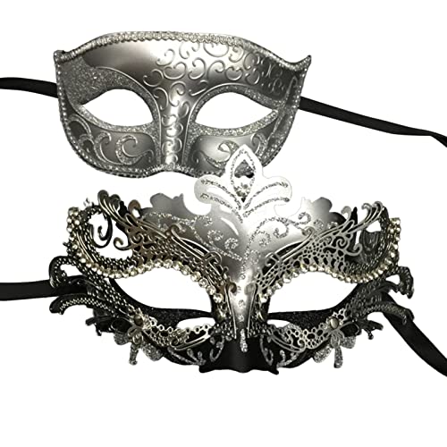 1 Paar Masken aus Maske für Paare, Cosplay-Accessoire für Venezianerkostüme, Dekorationen für Partys, Kostüme für Tanz im Karneval von Niktule