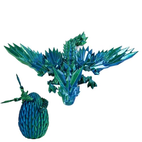 3D-Gedruckter Drache Im Ei, Drachenkristall-Ei, Gelenkiges Drachenspielzeug, 3D-gedruckte Flügel Flying Dragon Egg Set, Voll Beweglicher Drache, Kristalldrache Für Kinder, Kinder, Mädchen von Niktule