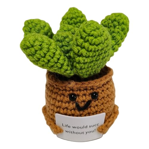 Geschenke Positive Kartoffel, Mini-Strickpuppe, Kreative Häkelpuppe Mit Emotionaler Unterstützung, Gehäkelte Pickle-Puppe Mit Positiver Karte, Lustige Häkelpuppe, Inspirierende Geschenke Für Kinder von Niktule