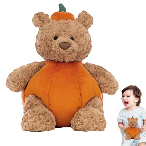 Halloween Kür-bis Kuscheltier, Halloween-Kürbisbär Im Kürbiskostüm, 35 Cm, Kurzes Plüsch-Halloween-Spielzeug, Weicher Kür-bis-Teddybär, Kür-bis-Stofftier, Heimdekoration Für Kinder Und Erwachsene von Niktule